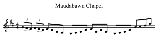 Maudabawn Chapel - staff notation