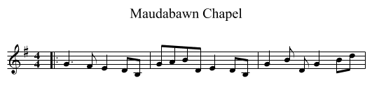 Maudabawn Chapel - staff notation