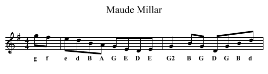 Maude Millar - staff notation