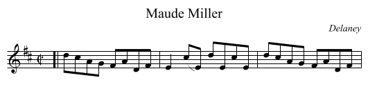 Maude Miller - staff notation