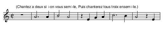Maulgré moy vis - staff notation