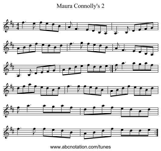 Maura Connolly's 2 - staff notation