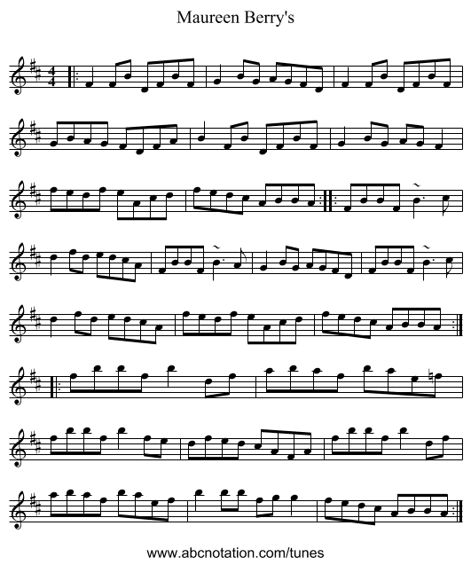 Maureen Berry's - staff notation