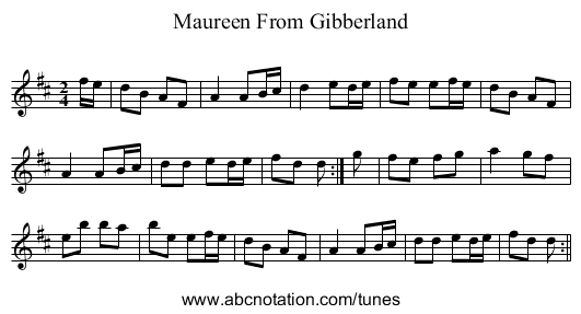 Maureen From Gibberland - staff notation