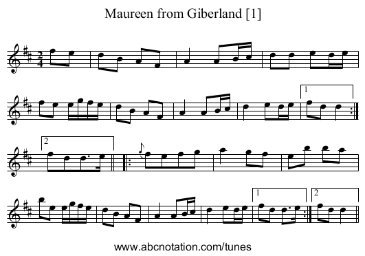 Maureen from Giberland [1] - staff notation