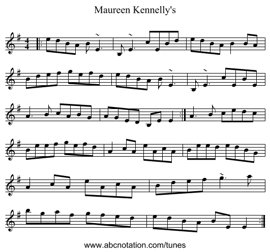 Maureen Kennelly's - staff notation