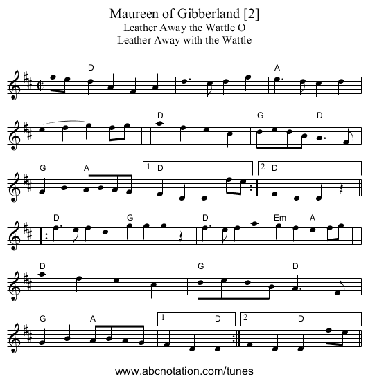 Maureen of Gibberland [2] - staff notation