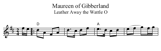 Maureen of Gibberland - staff notation