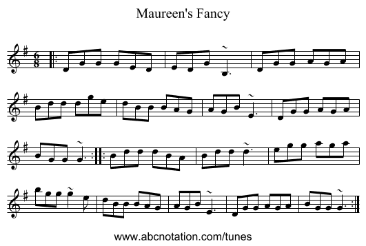 Maureen's Fancy - staff notation
