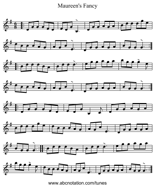 Maureen's Fancy - staff notation