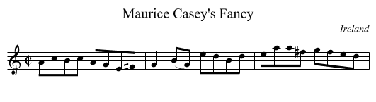 Maurice Casey's Fancy - staff notation