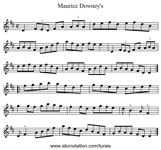 Maurice Downey's - staff notation