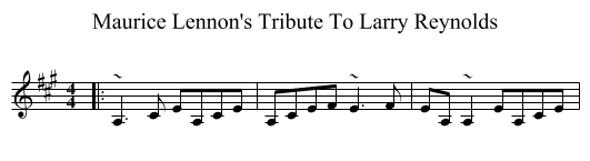 Maurice Lennon's Tribute To Larry Reynolds - staff notation