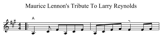 Maurice Lennon's Tribute To Larry Reynolds - staff notation