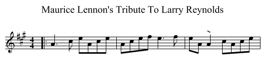 Maurice Lennon's Tribute To Larry Reynolds - staff notation