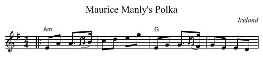 Maurice Manly's Polka - staff notation