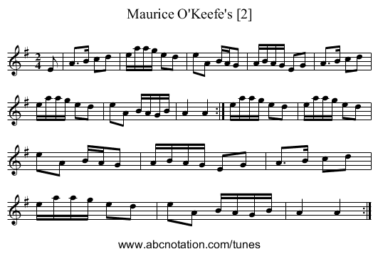 Maurice O'Keefe's [2] - staff notation