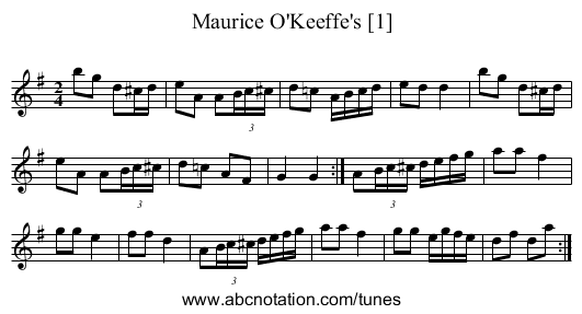 Maurice O'Keeffe's [1] - staff notation