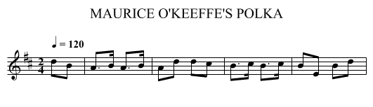 MAURICE O'KEEFFE'S POLKA - staff notation