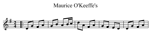 Maurice O'Keeffe's - staff notation
