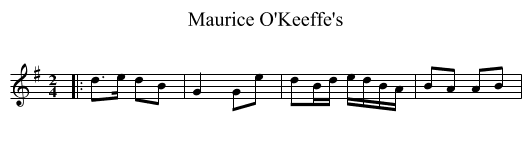 Maurice O'Keeffe's - staff notation