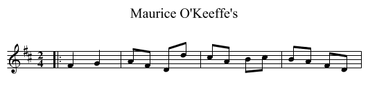 Maurice O'Keeffe's - staff notation