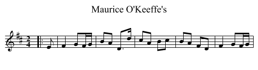 Maurice O'Keeffe's - staff notation