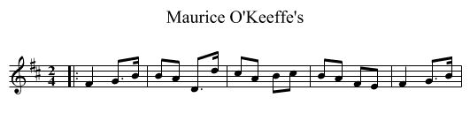 Maurice O'Keeffe's - staff notation