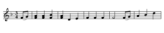 Mawl y gôf dû - staff notation