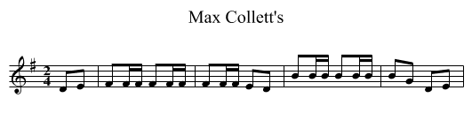 Max Collett's - staff notation