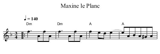 Maxine le Planc - staff notation