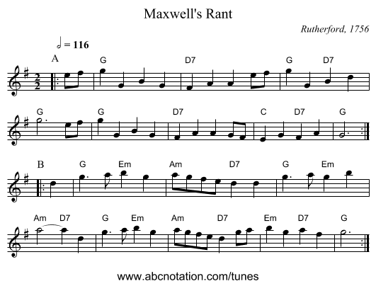 Maxwell's Rant - staff notation