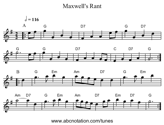 Maxwell's Rant - staff notation