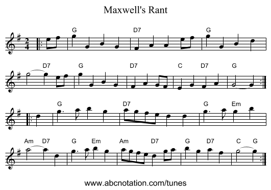 Maxwell's Rant - staff notation