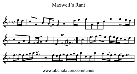 Maxwell’s Rant - staff notation