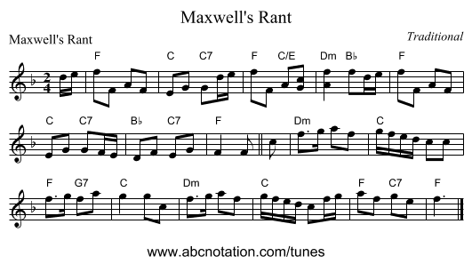 Maxwell's Rant - staff notation