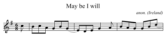 May be I will - staff notation