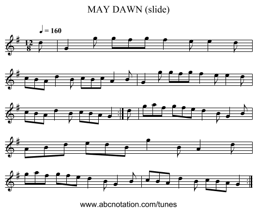 MAY DAWN (slide) - staff notation