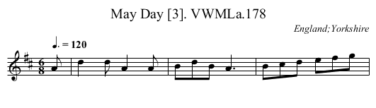 May Day [3]. VWMLa.178 - staff notation