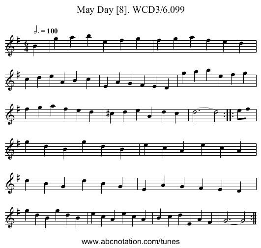 May Day [8]. WCD3/6.099 - staff notation