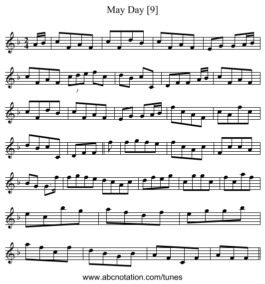 May Day [9] - staff notation