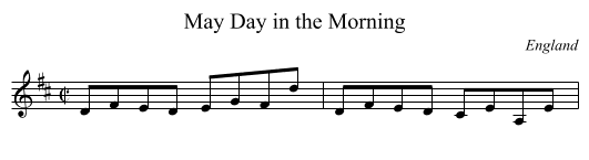 May Day in the Morning - staff notation