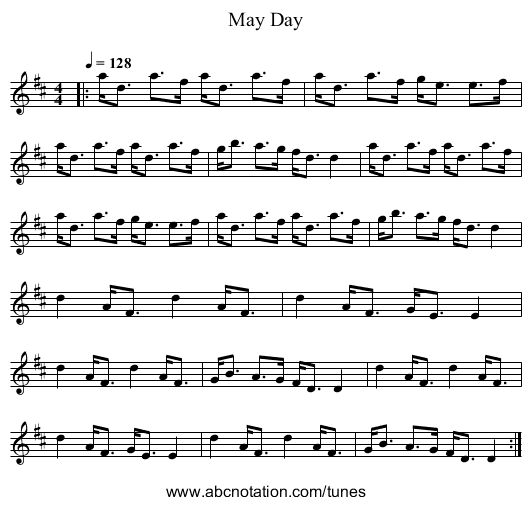 May Day - staff notation