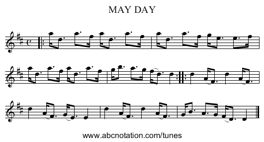 MAY DAY - staff notation