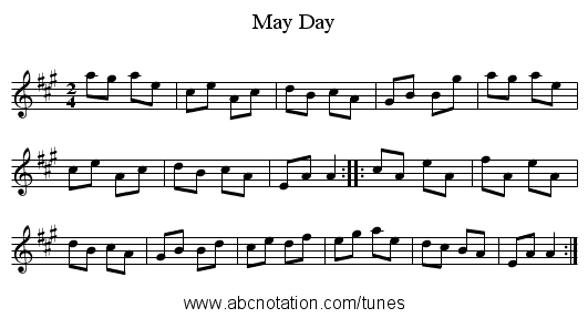 May Day - staff notation