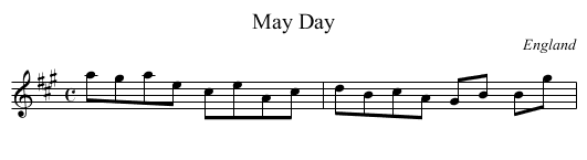 May Day - staff notation