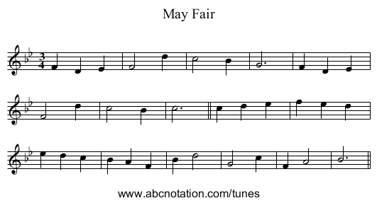 May Fair - staff notation
