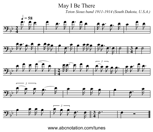 May I Be There - staff notation
