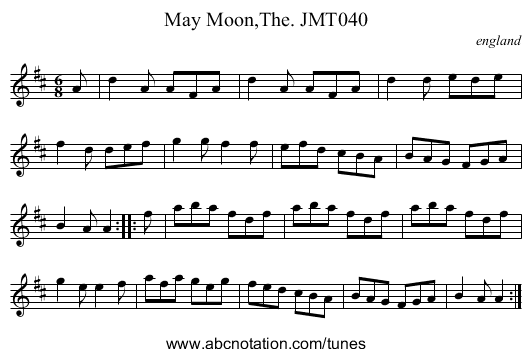 May Moon,The. JMT040 - staff notation