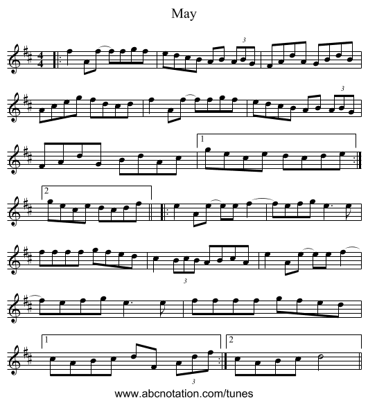 May - staff notation